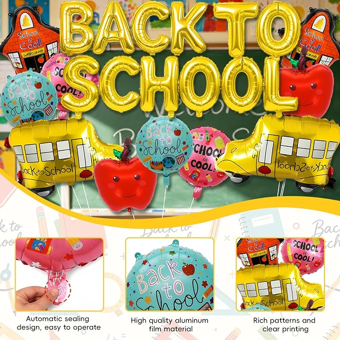Back to School Balloons, Back to School Decorations, Letter Balloons Banner | - Image 3