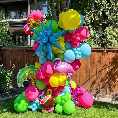 Tropical Balloons Arch Kit, Hawaiian Party Balloons | Hot Pink Orange Teal - Image 5