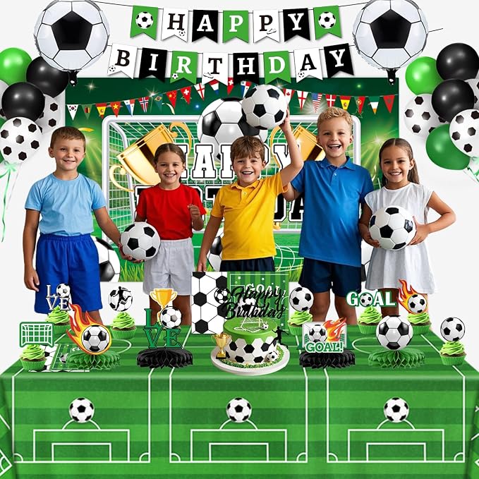 Soccer Birthday Party Decorations Includes Banner, Foil & Latex Balloons - Image 5