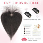 Hairro Clip In Bangs Wispy Hair Toppers For Women Remy Human Hair Short Thin Topper Hairpieces 3D Cover Clip On Fake Air Bang 11 Inches 14.5g #1B Natural Black