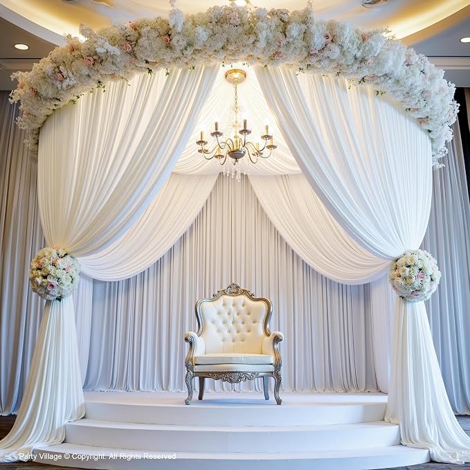 30ft×12ft White Backdrop Curtain - Image 8