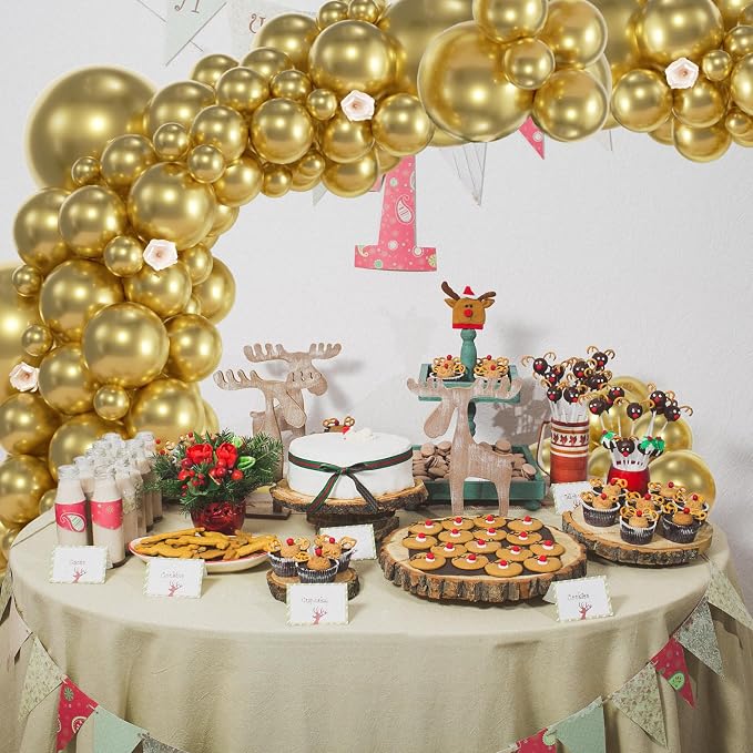 104pcs Metallic Gold Balloon Garland Arch Kit 18/12/10/5 Inch | Chrome Gold - Image 6