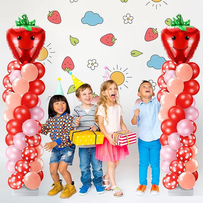 Kasyat 2 Set Strawberry Party Balloon Column Stand Kit Strawberry Red and Pink - Image 6