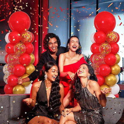 Red and Gold Balloon Column Stand Kit Set of 2 - Image 7