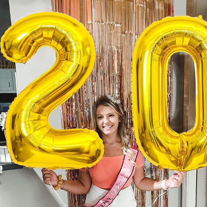 Gold Number Balloons Birthday Balloons - Image 7