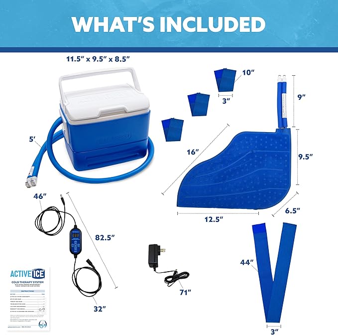 Polar Active Ice 3.0 Cold Therapy Ice Machine System with Programmable Timer, Large Foot Therapy Compression Pad, Lightweight 9 Quart Cooler, Quiet Pump, Strong Cryotherapy Pain Relief Treatment