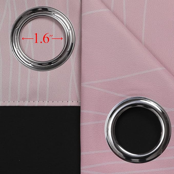 Sage Green and Pink Room Darkening Blackout Curtains 84 Inch Length 2 Panels Set - Image 7