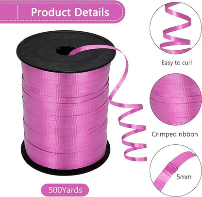 500 Yards Pink Crimped Texture Curling Ribbon - Image 2