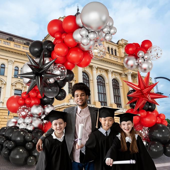 Red and Black Balloon Garland Arch Kit - Image 2