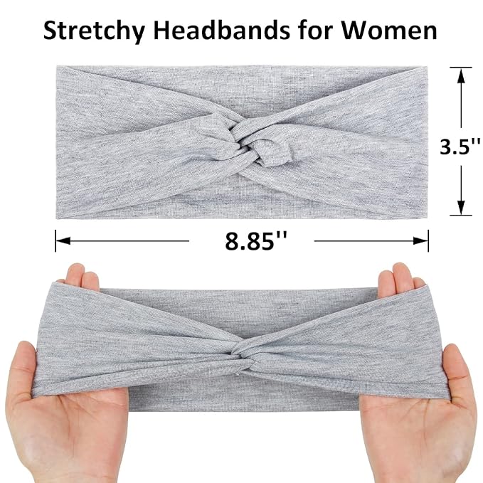 TERSE Headbands for Women Non Slip: Twist Head Bands for Women's Hair Trendy Solid Colors