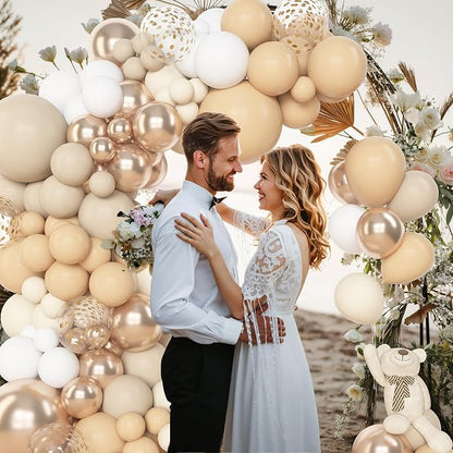 Amandir 153pcs White Sand Beige Balloon Arch Garland Kit Different Sizes | 18 - Image 5