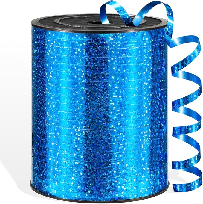 600 Yards Blue Shiny Curling Ribbon 1/5 Inch Blue Balloon String Ribbon by Unknown