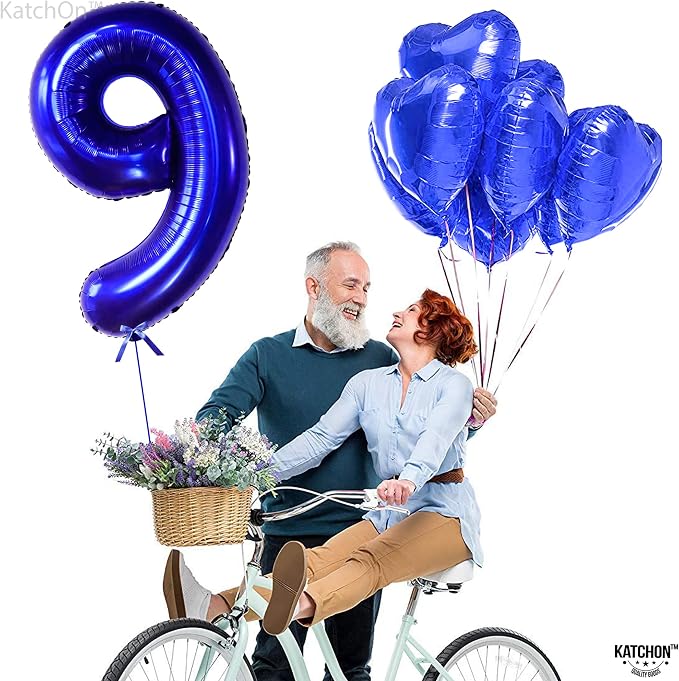 KatchOn Royal Blue Number 9 Balloon 40 Inch, Foil 9 Birthday Balloon | 9th - Image 7