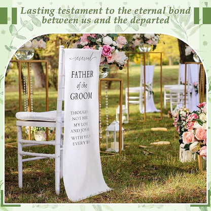HunnmingRe Father of the Groom Wedding Memorial Reserved Chair Sign Banner in - Image 6