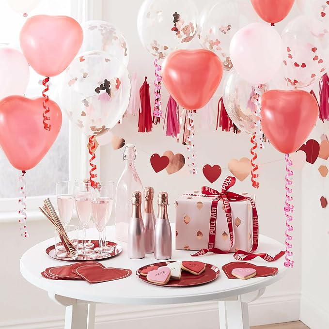 BEISHIDA Heart Printed Ribbon, Balloon String 3 Rolls 100 Yards - Image 6