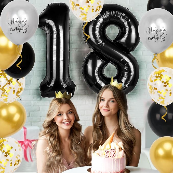 18th Birthday Decorations for Boys, 40 inch 18 Balloon Numbers - Image 4