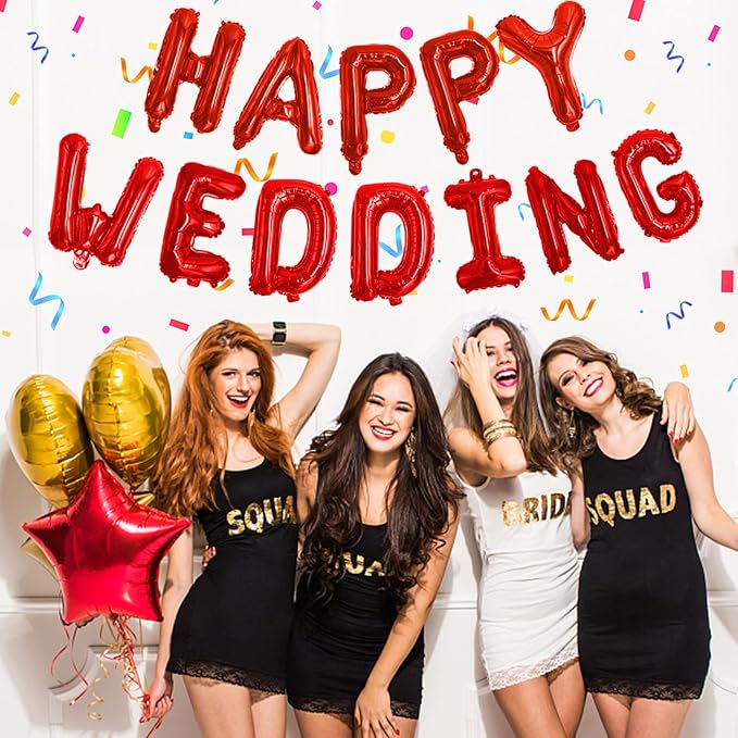 Red Happy Birthday Balloon Banner Set -16" Foil Letters Balloons | 76pcs - Image 4