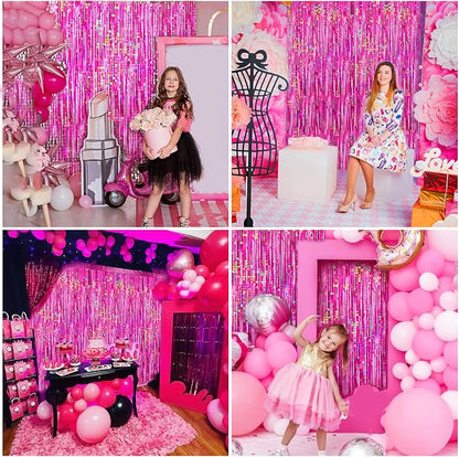 4 Packs Hot Pink Foil Fringe Curtain, Baby Shower, Bachelorette Cowgirl - Image 7