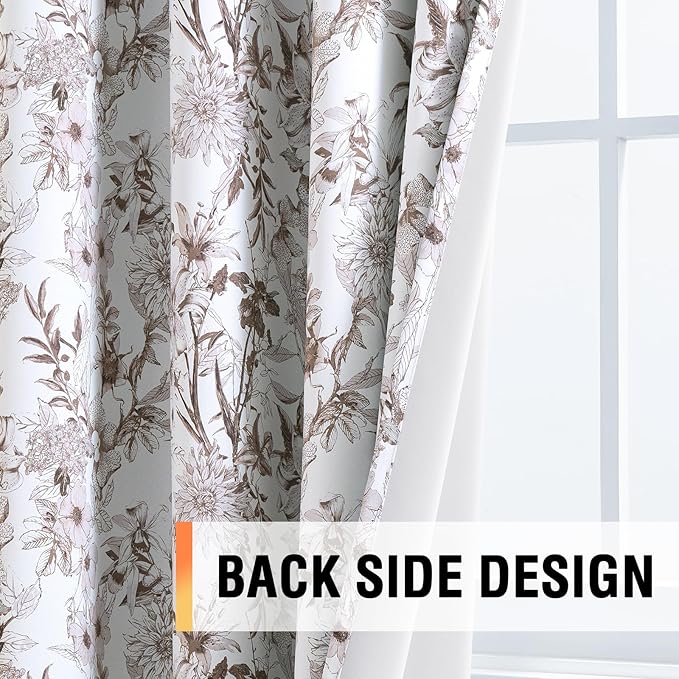 H.VERSAILTEX Blackout Curtains 63 Inch Length 2 Panels Set Floral Print Curtain - Image 5