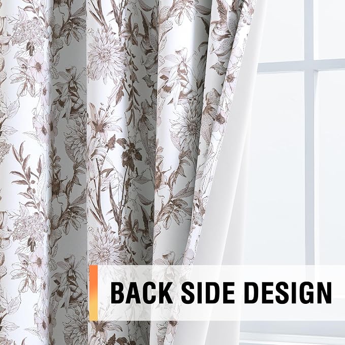 H.VERSAILTEX Blackout Curtains 84 Inch Length 2 Panels Set Floral Print Curtain - Image 5