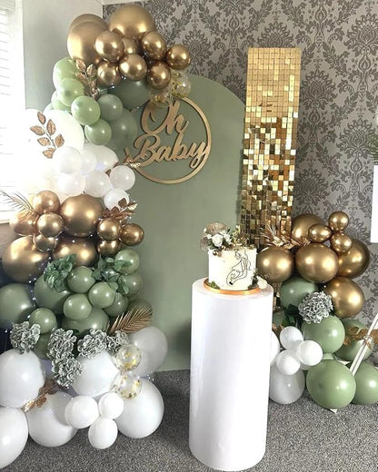 Sage Green White Gold Balloon Arch Kit, Engagements, Anniversary Decorations - Image 6