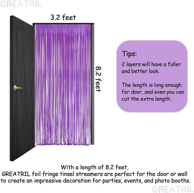 Purple Tinsel Fringe Party Backdrop - Image 5