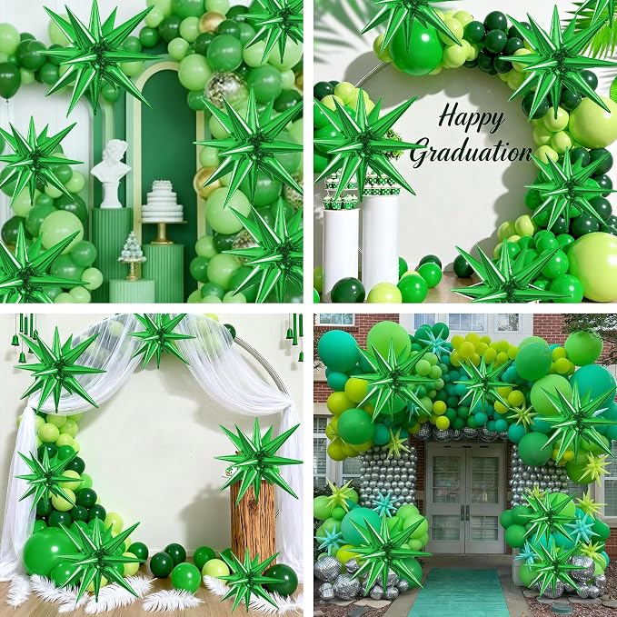 Green Star Balloons, 22/27 Inch Green Star Foil Balloons, Aluminum Foil Balloon - Image 7