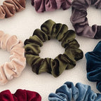 Velet Scrunchies for Women, 6 Pcs Soft Hair Ties, No-tangling Elastic Scrunchy, Ponytail Holder Hair Accessories, Stretchy Scrunchy Set for Thin & Thick Hair, Classic Hair Bands Set
