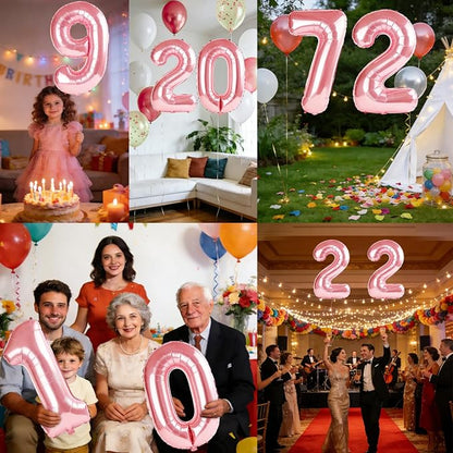 40 Inch Number 72 Balloons for 72nd Birthday Party Decorations, 0-100 Jewelry - Image 7