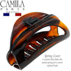 Camila Paris CP1561 French Hair Clip for Women Thick Hair for Long Curly Wavy Hair, Girls Hair Claw Clips Jaw, Durable Styling Big Claw Clip for Thick Hair, Strong Hold No Slip Grip, Made in France