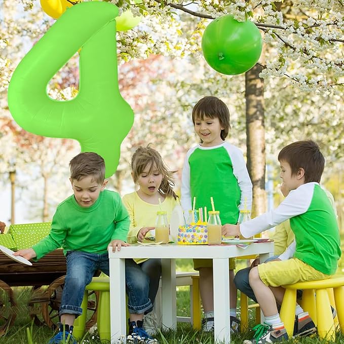 Fluorescent Green Number Balloon 40 inch Giant Foil Helium Balloons Green - Image 3