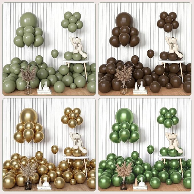 Amandir 153pcs Sage Green Brown Balloons Arch Garland Kit Different Sizes | 18 - Image 4