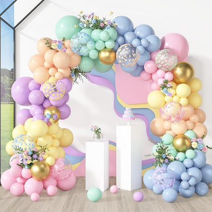 Amandir 164PCS Pastel Balloon Garland Kit, Rainbow Easter Unicorn Balloon Arch - Image 2