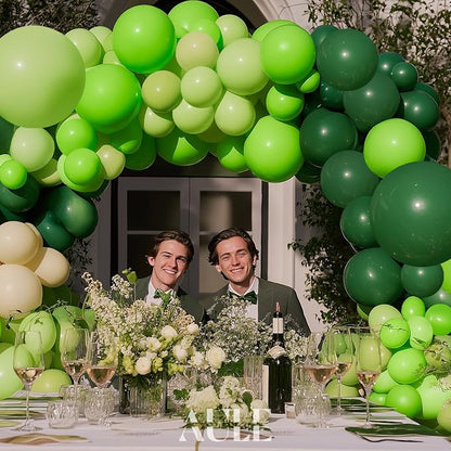 AULE Dark Green Balloon Arch Kit 155Pcs Macaron Yellow Balloons | Lime Green - Image 3