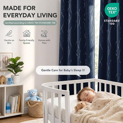 Deconovo 100% Blackout Living Room Curtains 84 Inches Long, Thermal Insulated - Image 6
