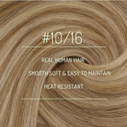 RUNATURE Clip in Hair Extensions Real Human Hair, Long Remy Hair Extensions Clip Ins for Women Full Head Thick Natural Hair 20 Inch 120g 7pcs #10P16 Dark Blonde Highlight Caramel Blonde