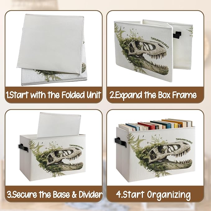 Vintage Dinosaur Skull Nursery Storage Basket - Image 4