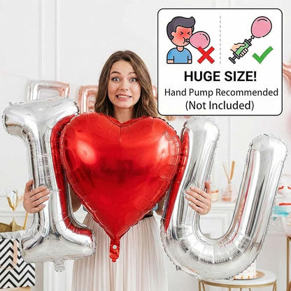 I Love You Balloons red silver balloon heart Little Bear mylar balloons red - Image 7