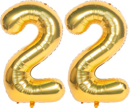 40 Inch gold Number Balloons 22 Helium Foil Mylar Balloon | Birthday Party by Exquisitehighqualitypartydecorationstomeetyoureveryneed%EF%BC%81