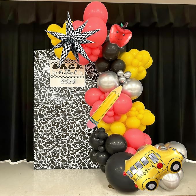 151Pcs Back to School Balloon Arch Garland Kit | School Bus Pencil Apple - Image 9