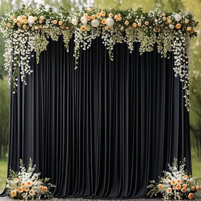 Asee'm Black Backdrop Curtains Drapes by Aseem