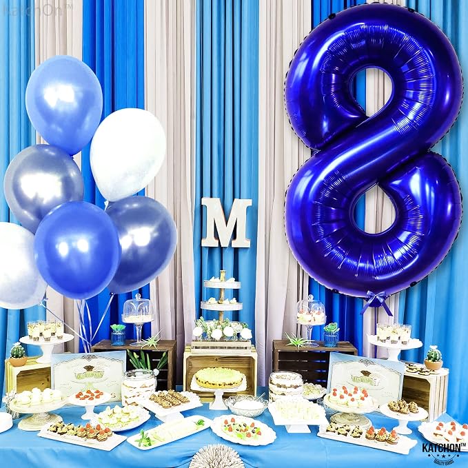 KatchOn Navy Blue Number 8 Balloon 40 Inch, 8th Birthday Decorations Boy | - Image 5