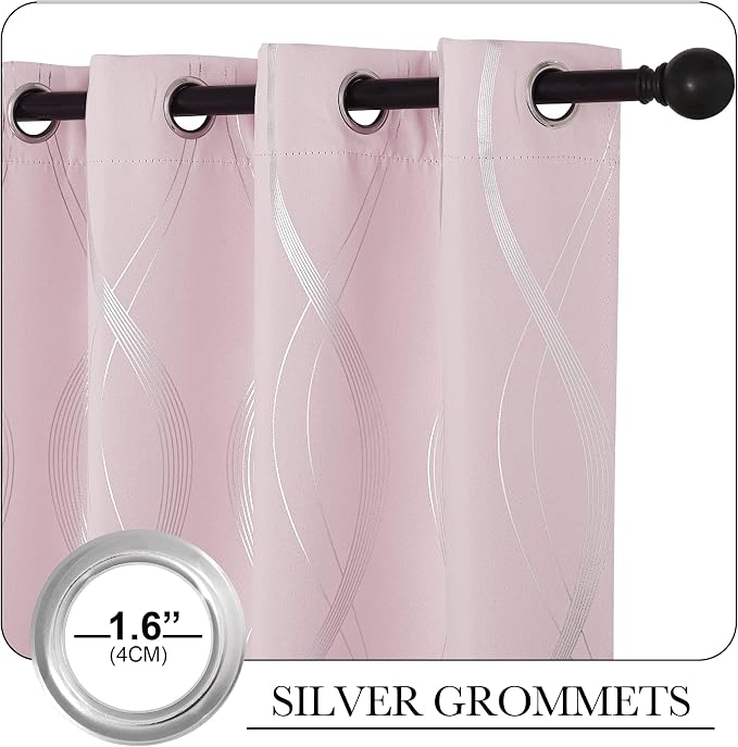 NICETOWN Pink Blackout Curtains Panels - Image 3