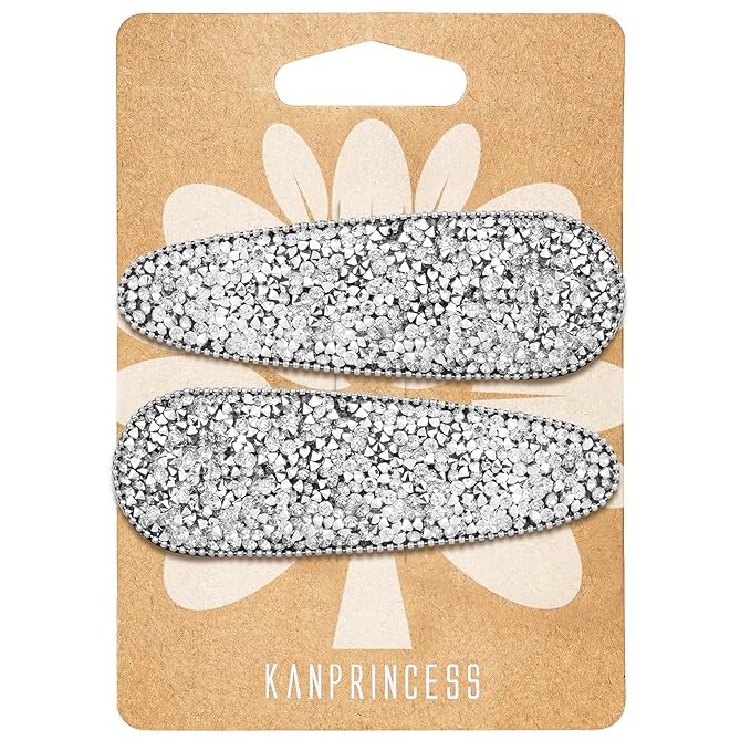 2PCS Rhinestone Hair Clips,Snap Hair Accessories,Decorative Hair Clips,Rhinestone Barrettes For Women Girls(SET20)
