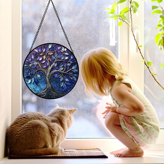 DASTOLL Stained Glass Window Hanging, and Mom 7.8 in - Image 3