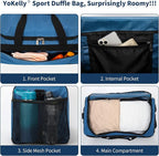 Gym Bag 20 inch Sport Duffle Bag for Men - 40L Weekender Duffel Bag for Travel - Royal Blue