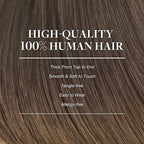 GOO GOO Clip in Hair Extensions Real Human Hair, Remy Human Hair Extensions Clip ins for Women, Natural Human Hair, 22inch 150g 9Pcs, 1D/2C/4E Chocolate Dip Color Melt