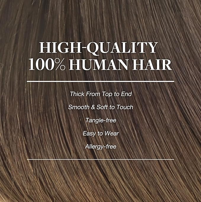 GOO GOO Clip in Hair Extensions Real Human Hair, Remy Human Hair Extensions Clip ins for Women, Natural Human Hair, 16inch 150g 9Pcs, 1D/2C/4E Chocolate Dip Color Melt