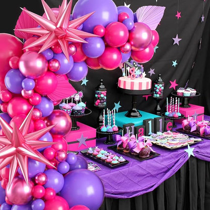 Hot Pink Purple Balloon Garland Kit, 104 Piece Mixed Size Latex Balloons - Image 8