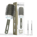 Round Brush for Blow Drying, 53mm / 2.1 Inch Large Barrel with 2 Clips – Nano Ionic Thermal Ceramic Round Hair Brush for Volume, Big Curls & Smooth Styling Heat Resistant Nylon Bristles